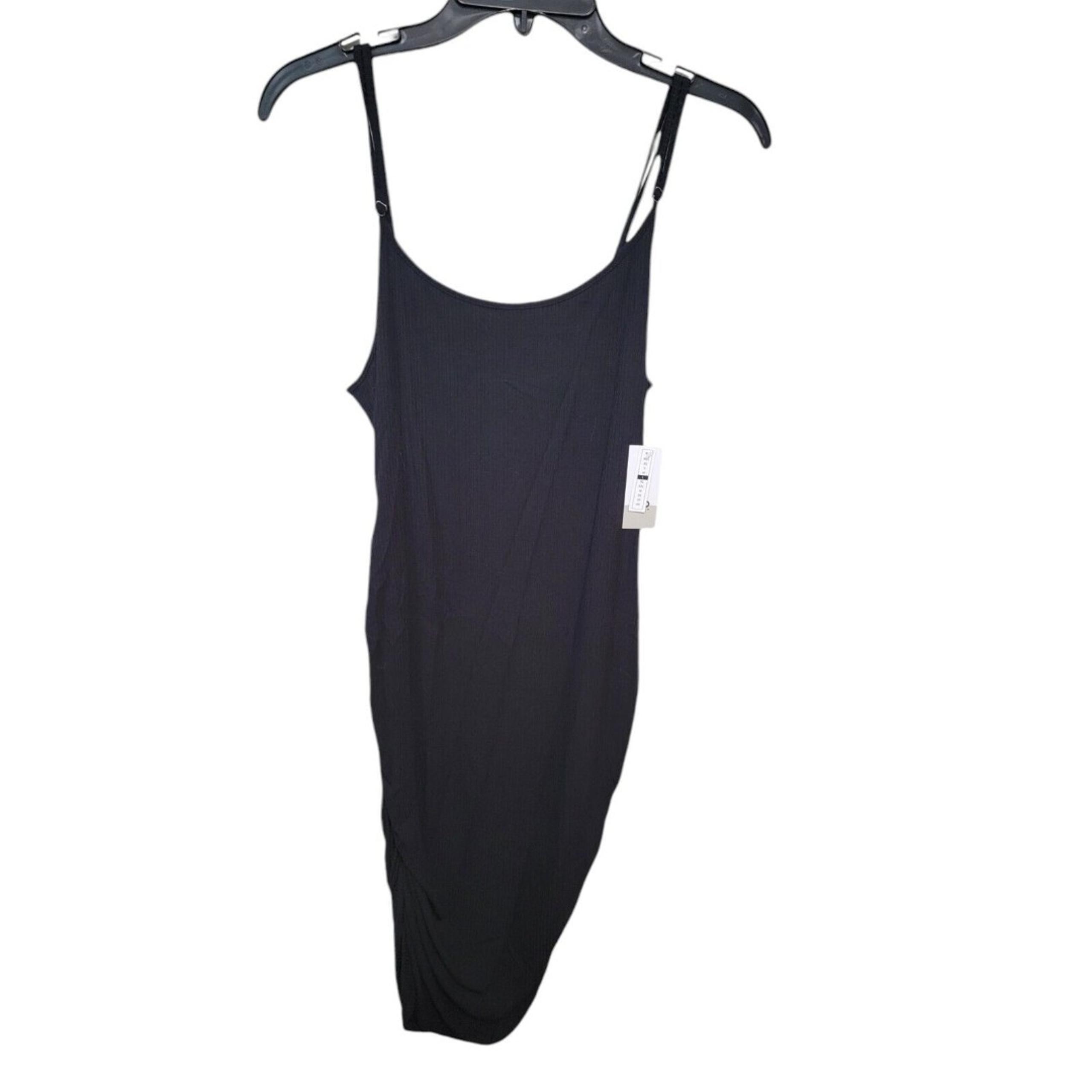 BP Women's Black Racerback Ruched Sides Tank Dress Size Large NWT