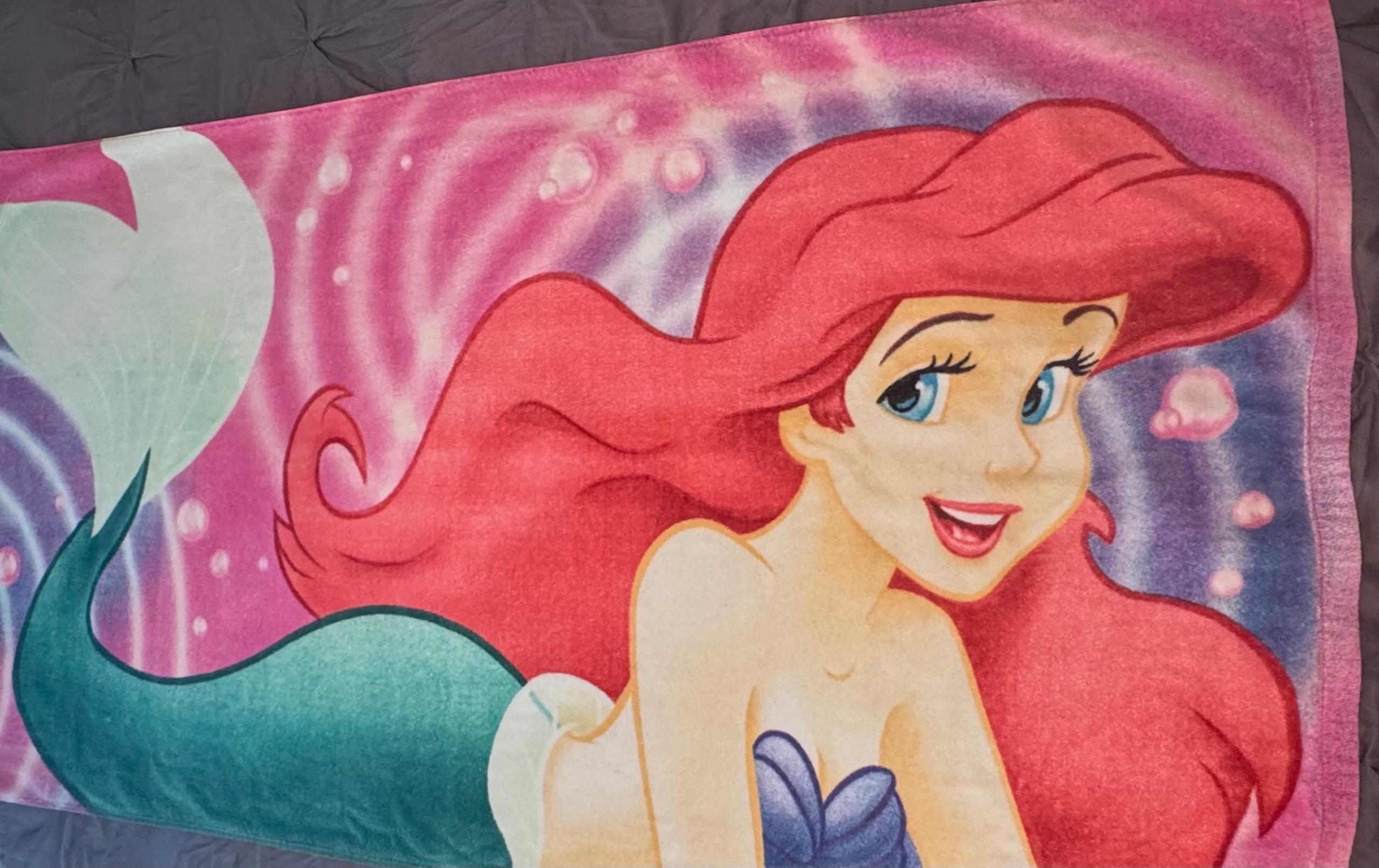 Vintage Disney The Little Mermaid Beach/Pool  Towel Ariel 100% Cotton
