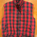 Branded Lion Quilted Buffalo Check Plaid Zip Up Vest ~ Red/Black ~ Men Large