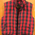 Branded Lion Quilted Buffalo Check Plaid Zip Up Vest ~ Red/Black ~ Men Large