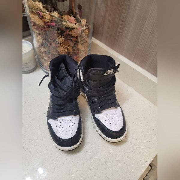 Jordan Youth Air Retro High OG Gs Black White FD1437-010 Big Kids Snaekers 4.5Y