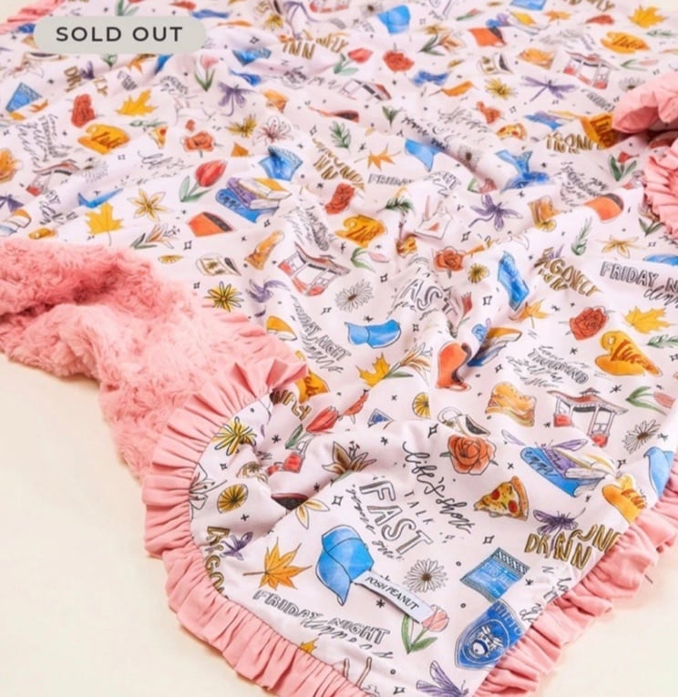 Posh Peanut Gilmore Girls Minky Ruffled Luxette Patoo Blanket