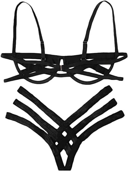Women's Sexy Ladder Cut Out Lingerie Set