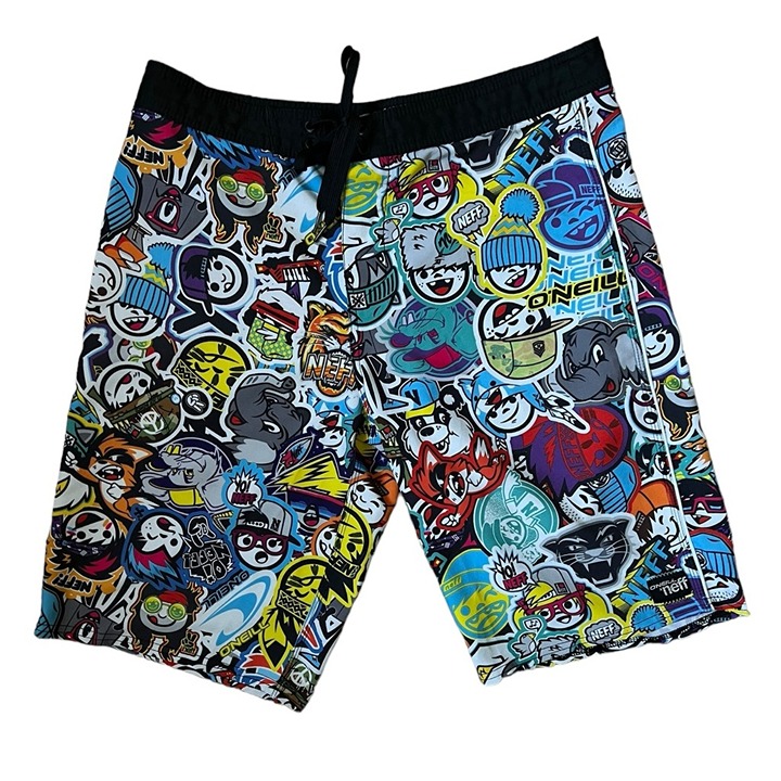 ONEILL x NEFF Graffiti & Faces Board Shorts Size 31