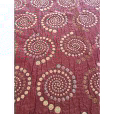 Vintage Red Mandala Spiral Creped Brocade Jacquard Decorator Upholstery Fabric