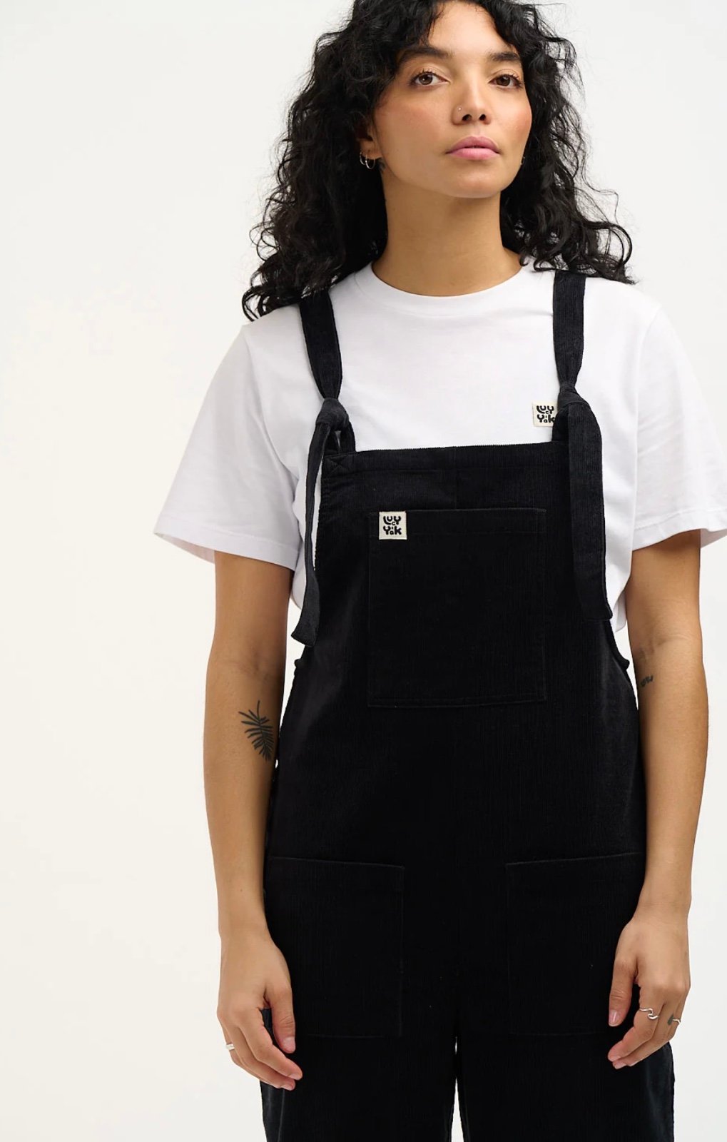 lucy & yak black corduroy dungarees