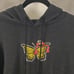 Sesame Street Elmo Butterfly Graphic Kangaroo Pocket Gray Hoodie Sweatshirt 2XL