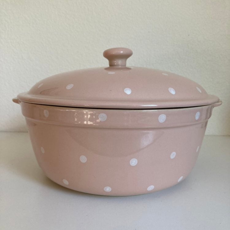 Casa Stone Casafina Pink Polka Dot Pot