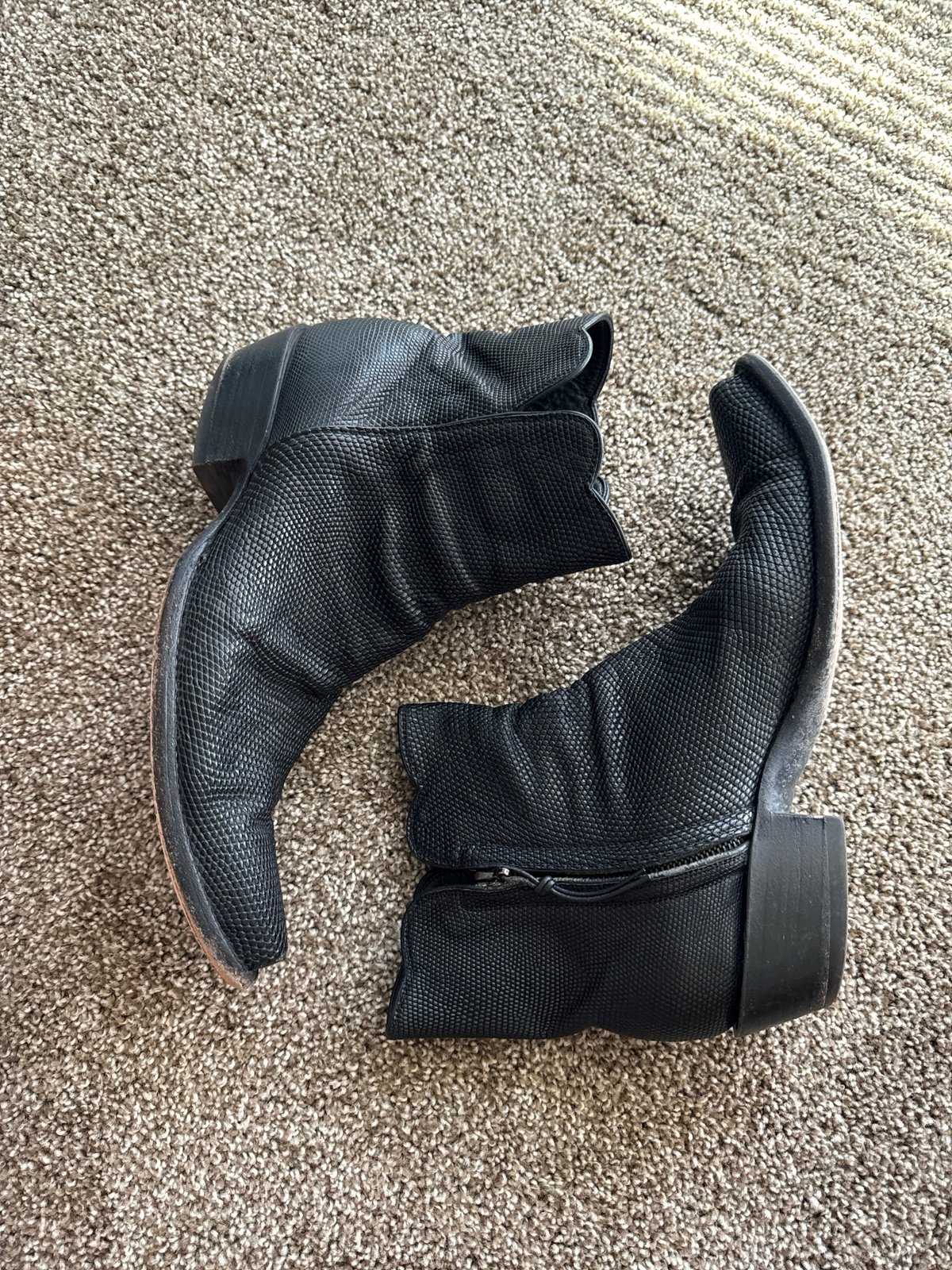WOMENS RINGTAIL LIZARD ZORRO ZIP BOOTS IN BLACK