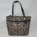 Coach Ocelot Leopard Animal Print Canvas Tote Bag Handbag Purse Tan Brown