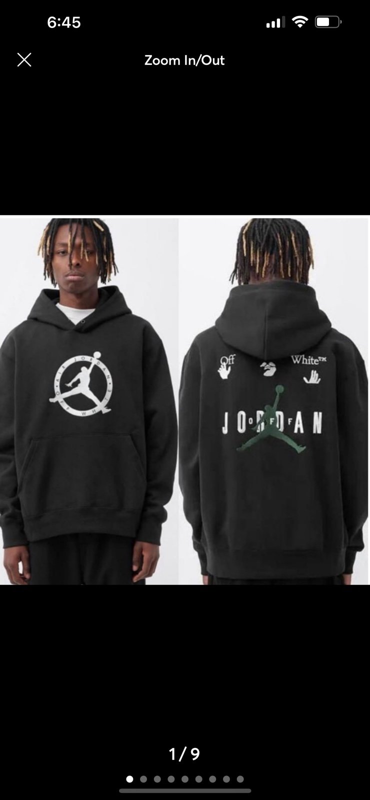 NWT OFF-WHITE x Jordan Black Hoodie