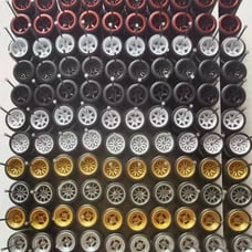 60 pairs (for 30 Cars) 1/64 Alloy Car Wheels w Rubber Tires