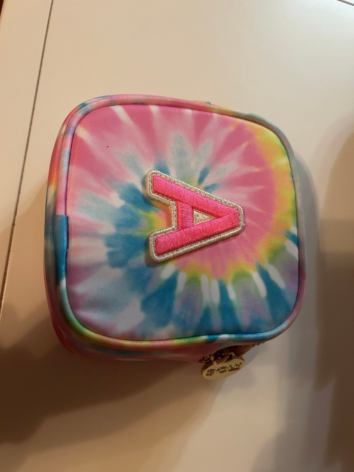 Stoney clover lane tie dyed mini pouch with A patch