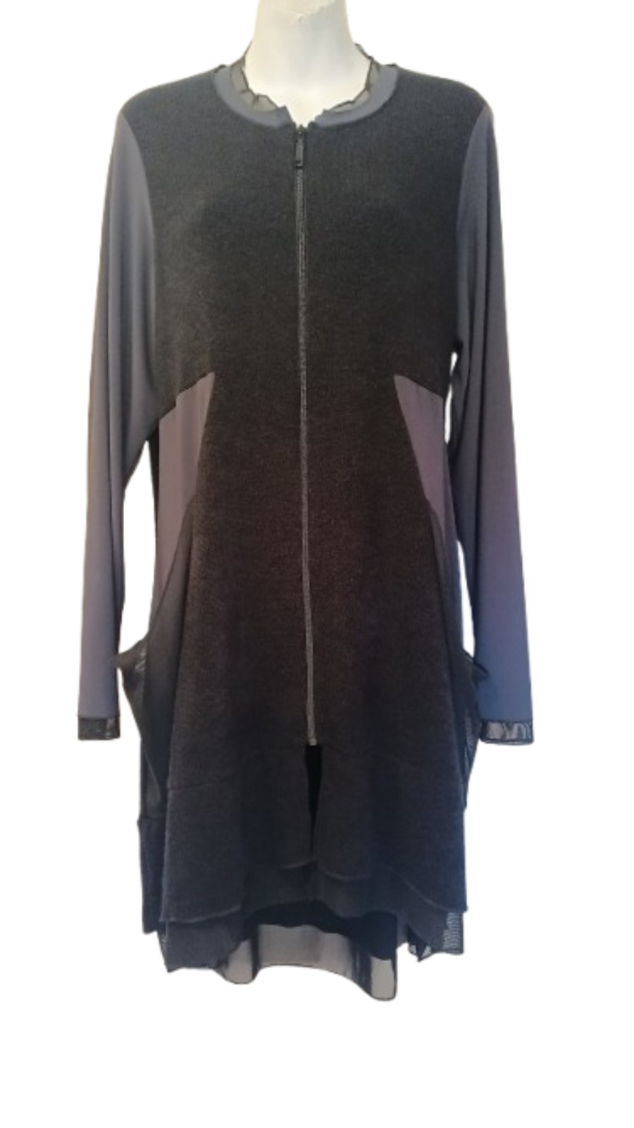 Sympli Sweater tunic long sleeve zip up made in Canada