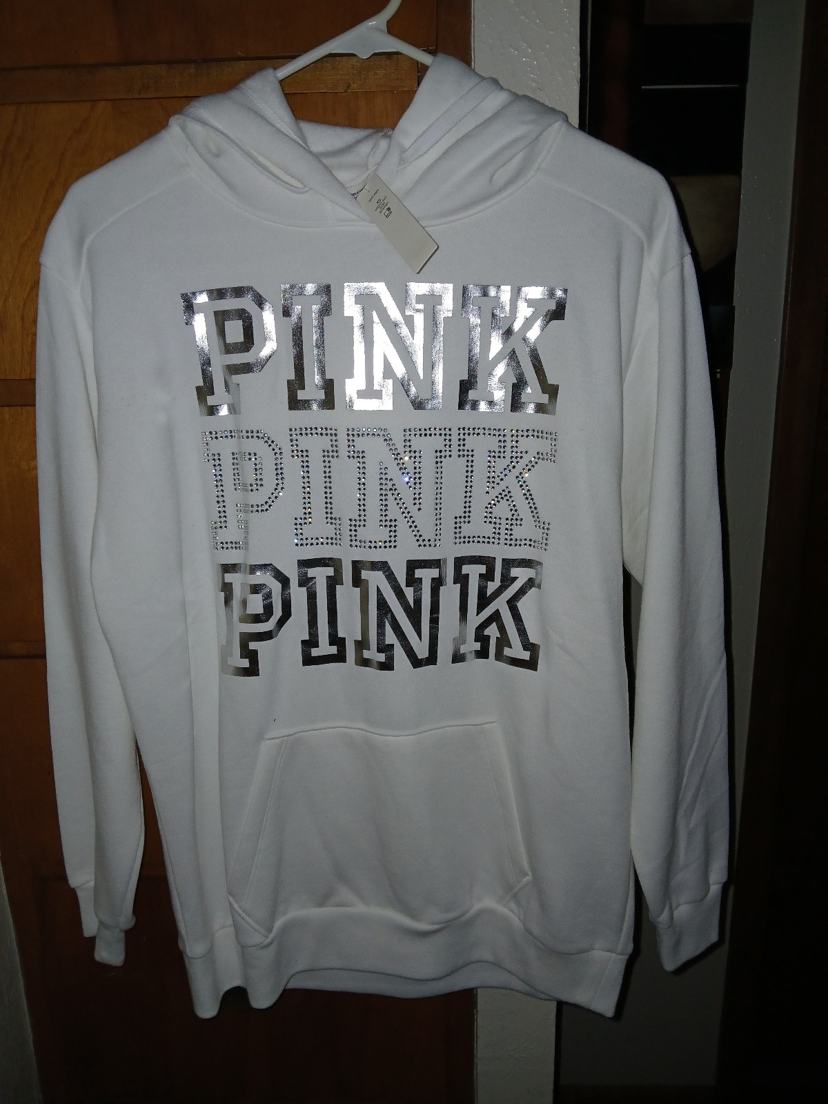 PINK Victoria's Secret Pullover Hoodie with Shine Bling Rhinestone Logo