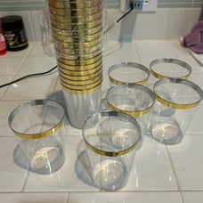 Gold Plastic Cups for Party, Disposable 100PCS 9oz