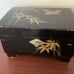 Antique Japanese black lacquer jewelry and music box.