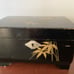 Antique Japanese black lacquer jewelry and music box.