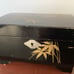 Antique Japanese black lacquer jewelry and music box.
