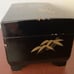 Antique Japanese black lacquer jewelry and music box.