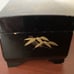 Antique Japanese black lacquer jewelry and music box.
