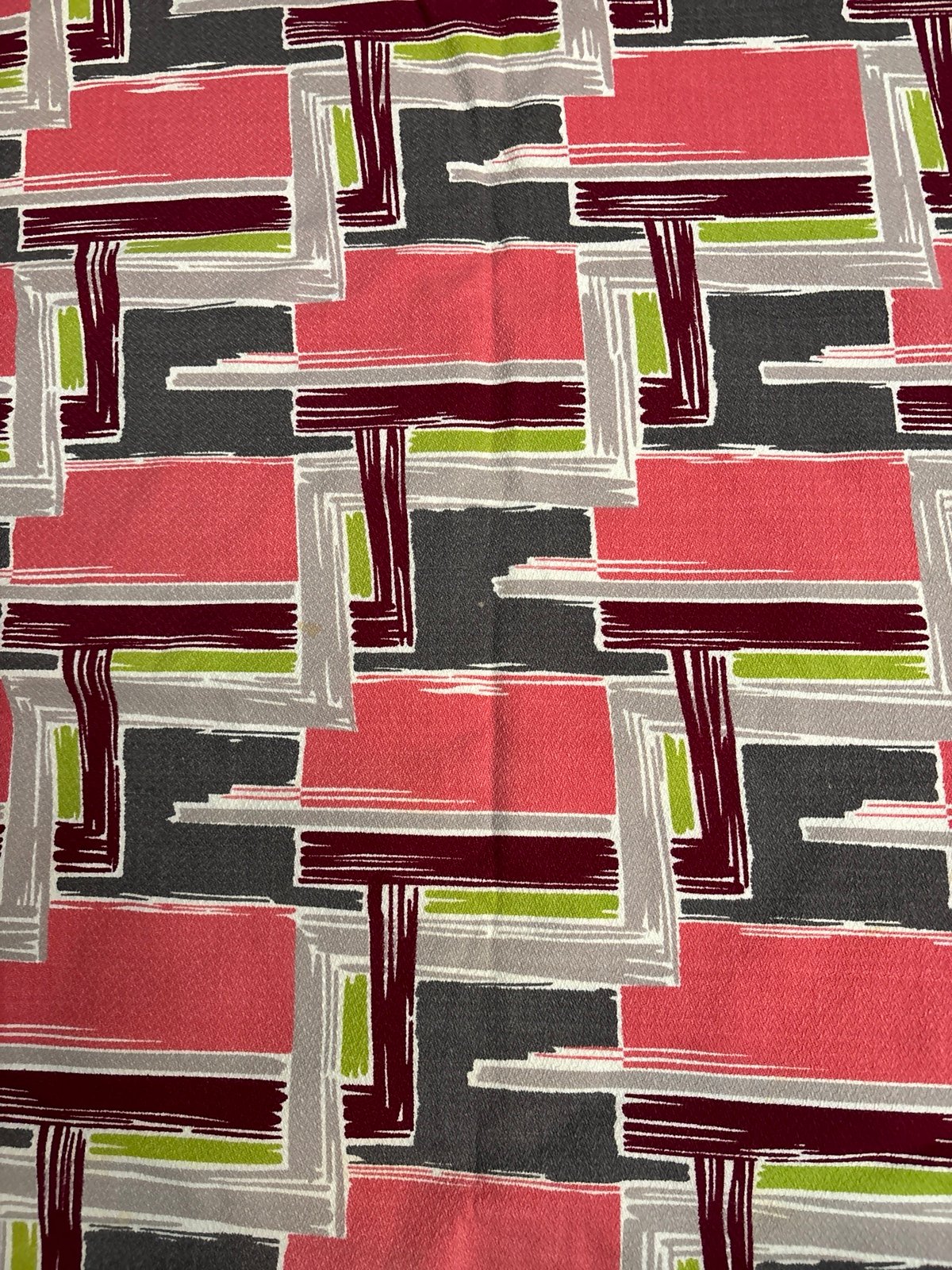 Vintage Barkcloth Fabric Tablecloth - Unused