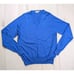 Peter Millar Mens L V-Neck Silk Cotton Cashmere Blend Sweater Blue Golf Pullover