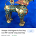 Antique Tibetan Brass Foo Dog Perfume Bottle W/ Coral & Lapis Lazuli Inlay *RARE
