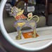 Antique Tibetan Brass Foo Dog Perfume Bottle W/ Coral & Lapis Lazuli Inlay *RARE