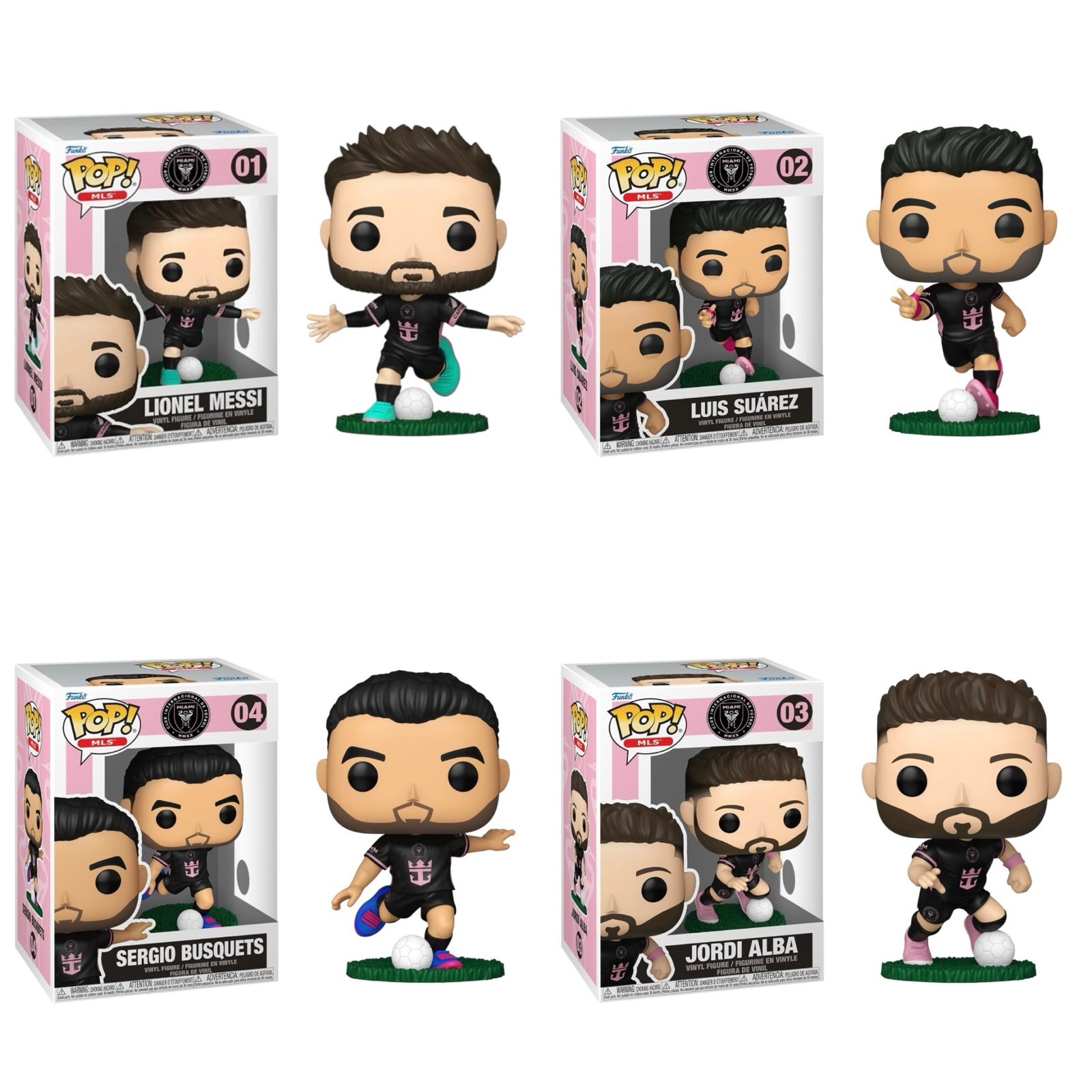 Funko Pop! MLS Inter Miami CF Lionel Messi Suarez Alba Busquets Soccer Football