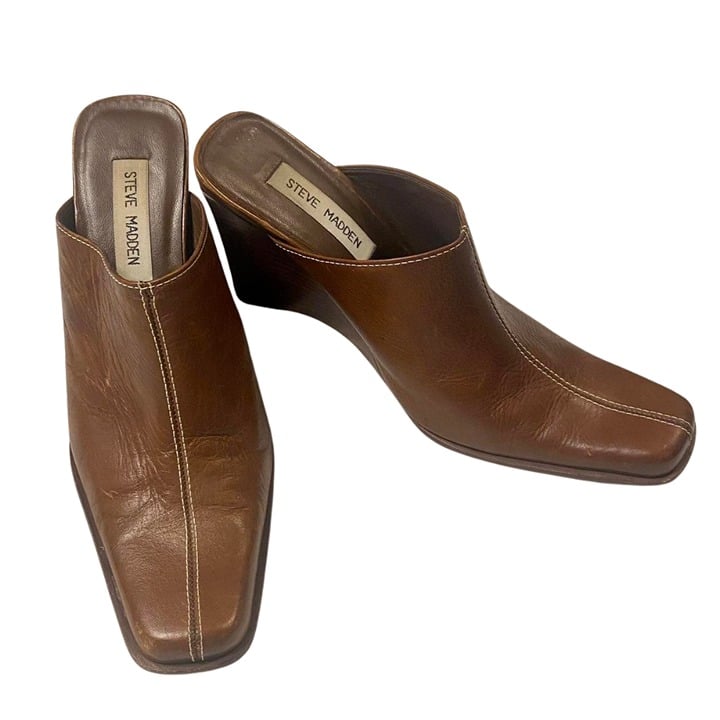 Vintage Y2K Brown Leather Steve Madden Heels