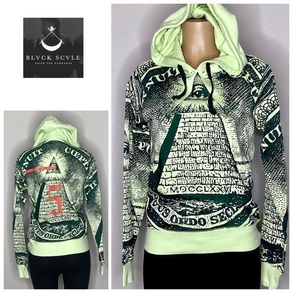 New. Black Scale All Over Print Money Pyramid Seal. Small. Retails 129