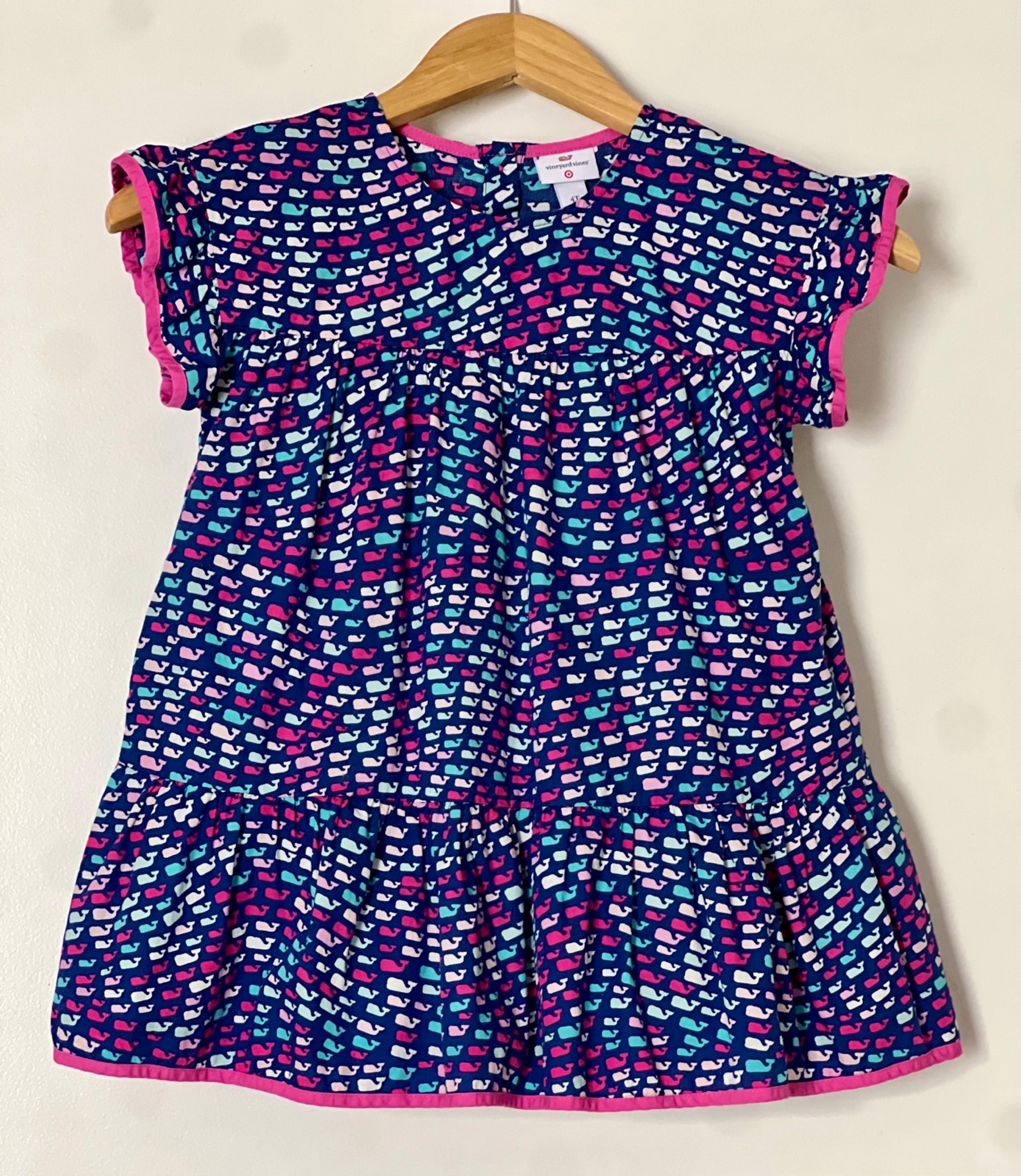 Vineyard Vines collab w/ Target- navy blue with pink whale pattern -size 4T