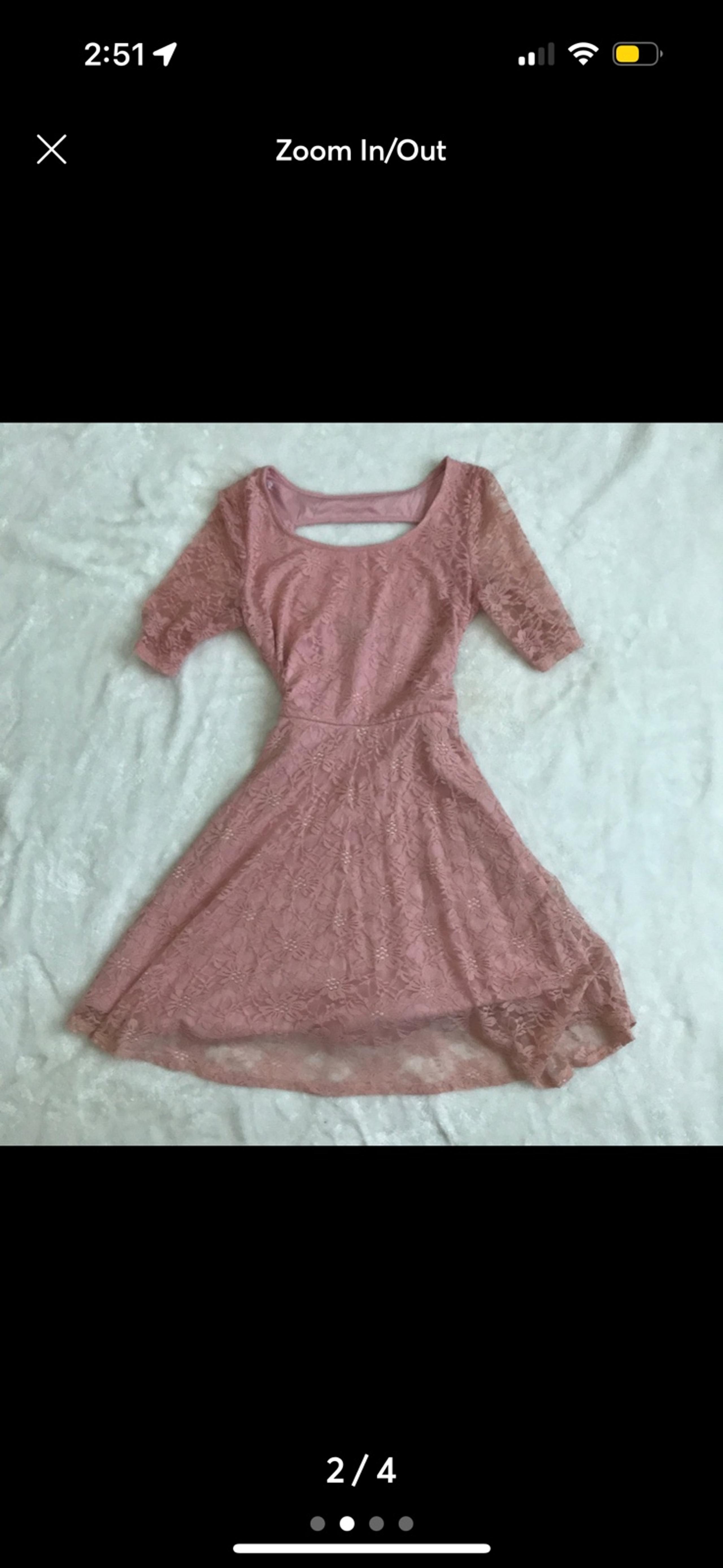 blush pink floral lace mini dress, half sleeves open back detail
