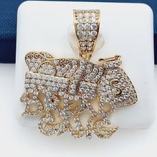 14K Gold Plated Cubic Zircon Pendant, INUS1BR246