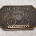 Vintage 1973 Wells Fargo Stagecoach Brass Belt Buckle