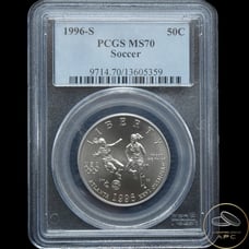 1996 S Soccer Olympic Commemorative Half Dollar PCGS MS70