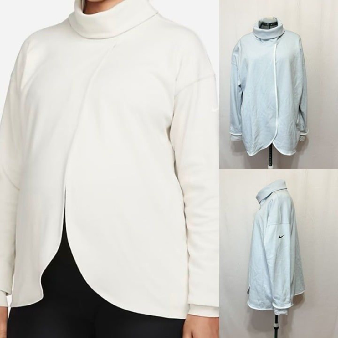 Nike NWT SZ XXL Baby Blue White Piping Women's Maternity Reversible Pullover