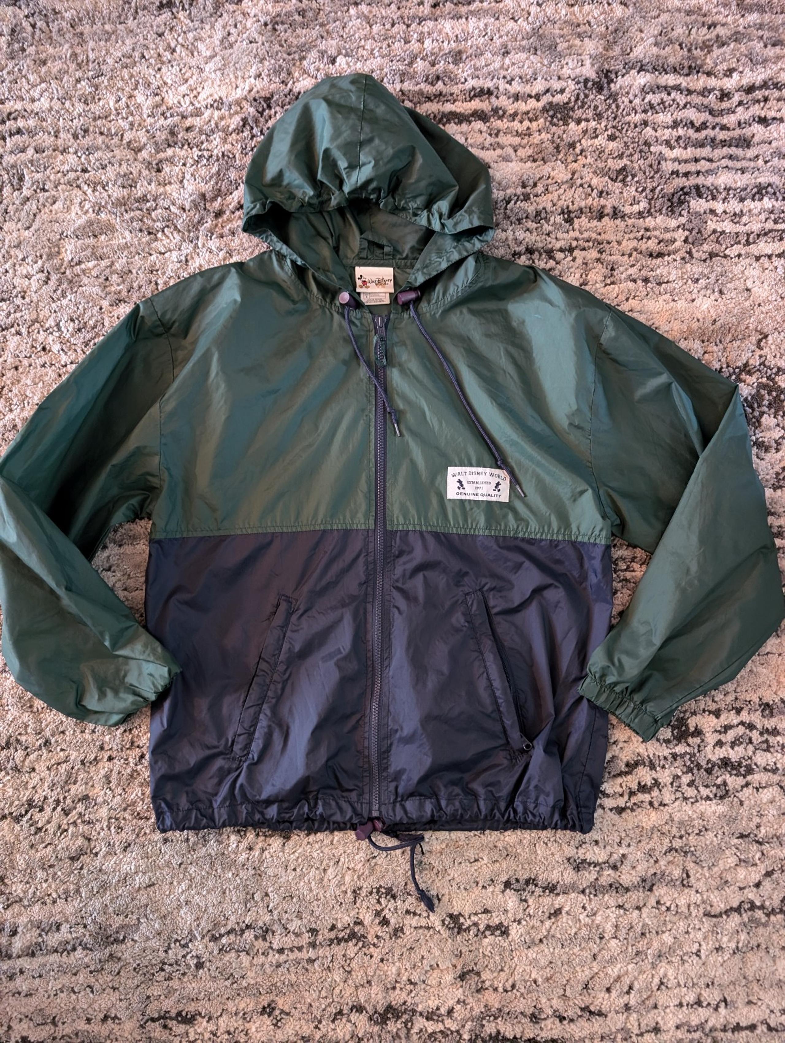 Vintage Walt Disney World Windbreaker Colorblock Rain Jacket