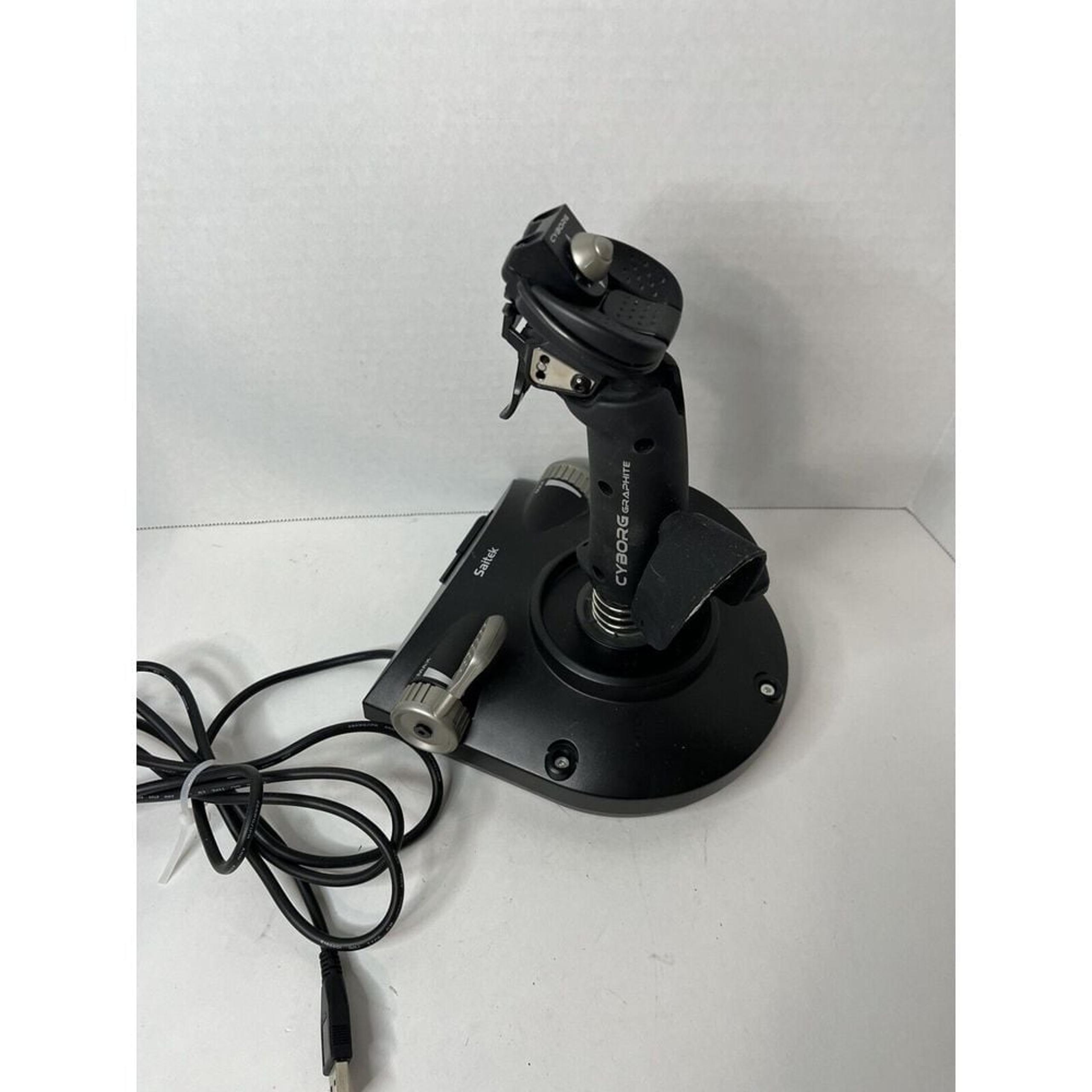 Saitek Cyborg Graphite PC Joystick Game Controller USB Flight Stick