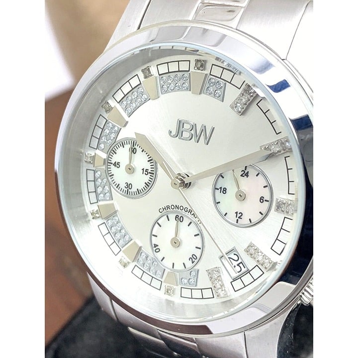 JBW Women's Watch JB-6217-K Muse Diamond Quartz Chronograph Silver Dial 38mm