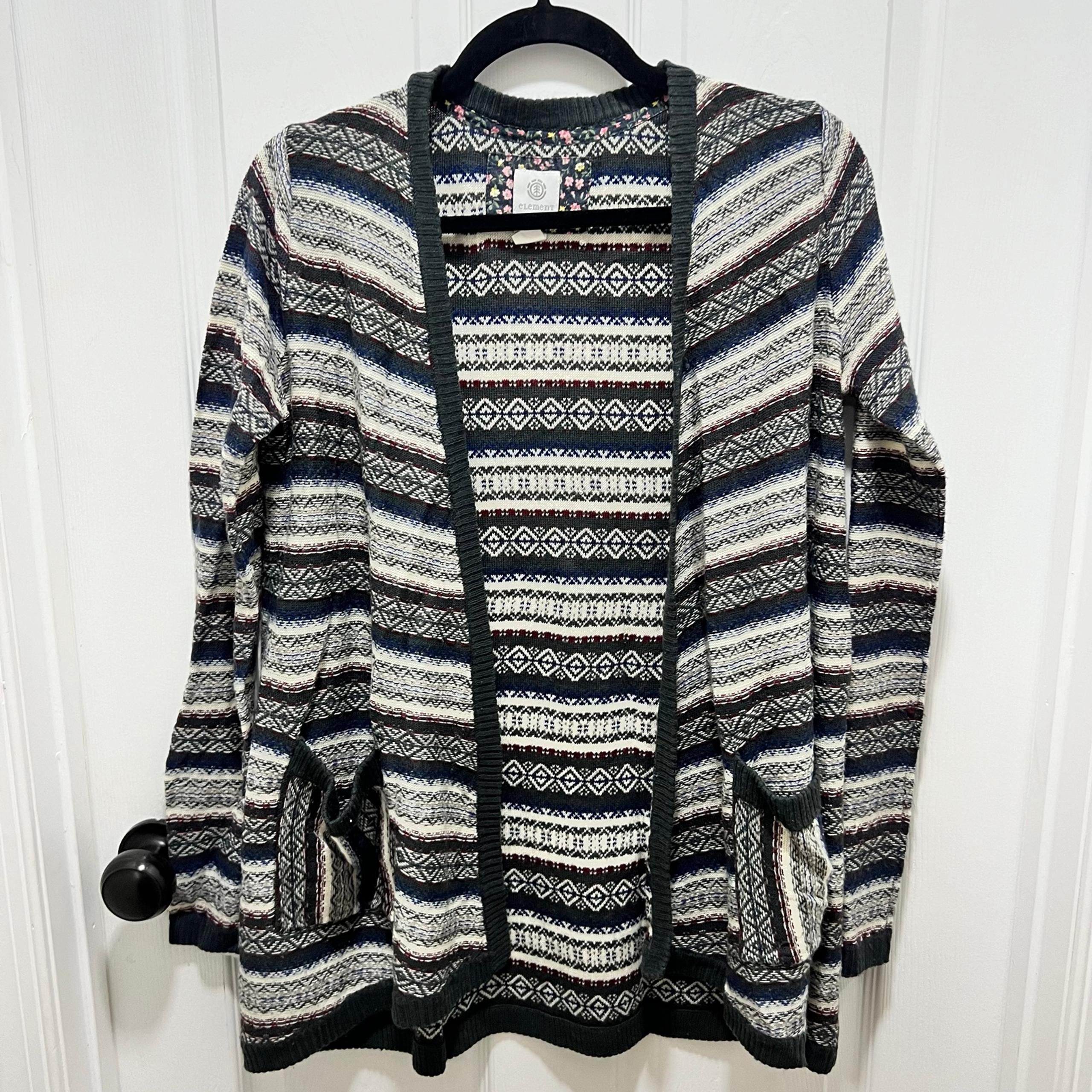 Element Women’s Striped Cardigan Sweater size M