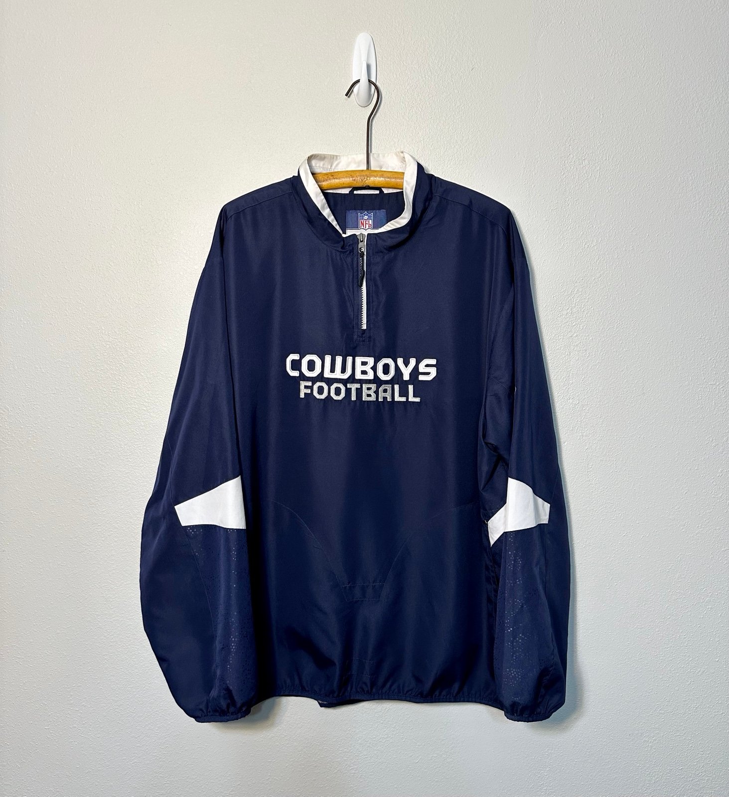 Dallas Cowboys NFL Vintage Reebok 1/4 Zip Pullover Winbreaker 2XL