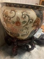 Koi Pond Decorative Porcelain Bowl Vase