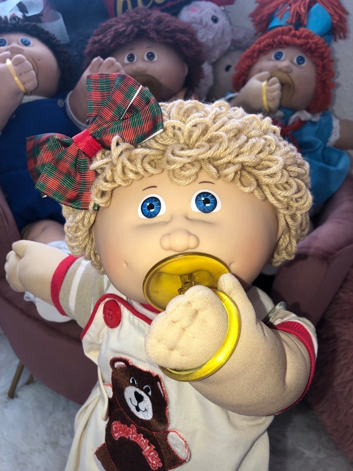 Cabbage Patch Kids Jesmar HM4 w/Pacifier & Teddy Bear Overalls