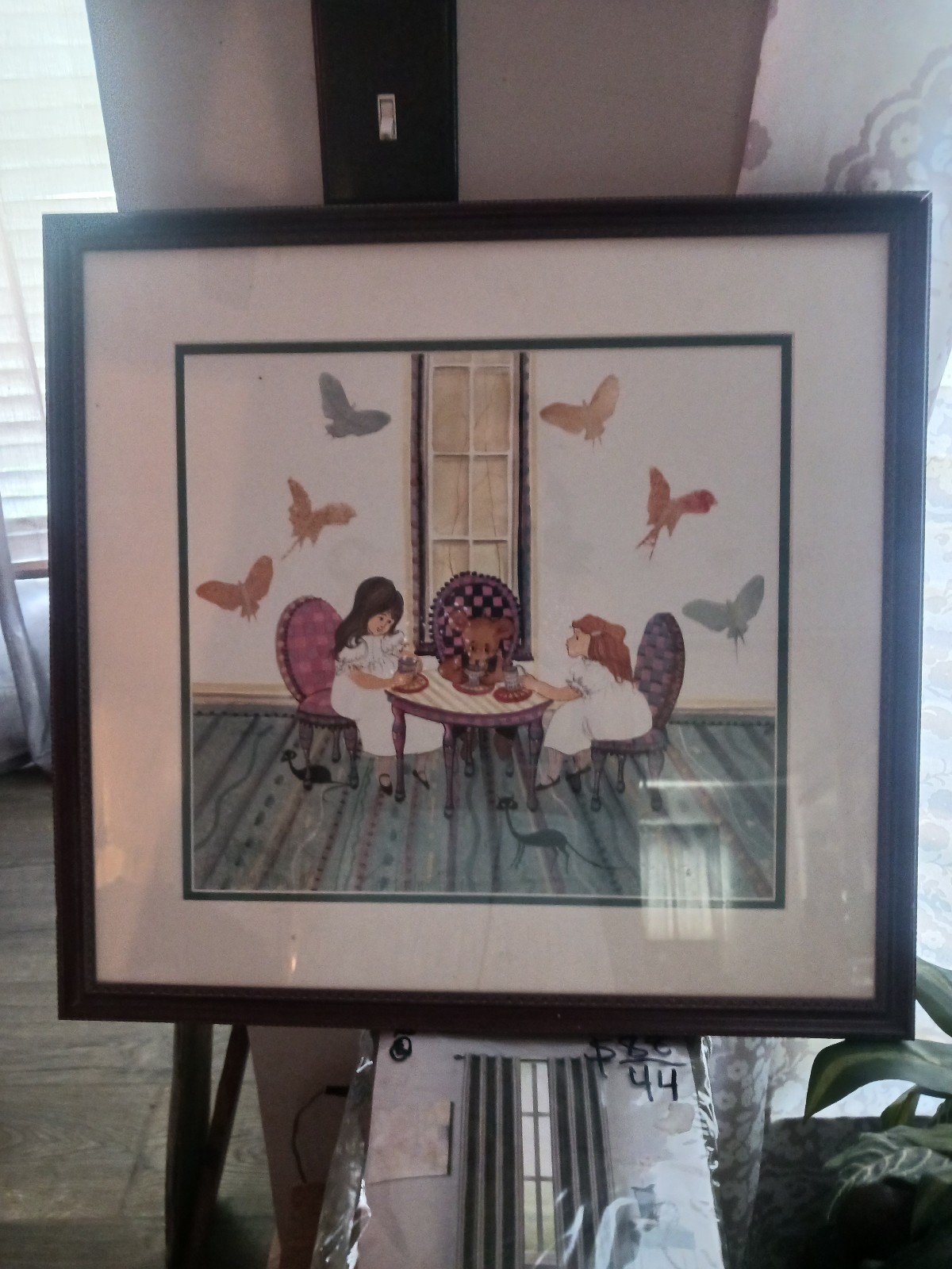 P Buckley Moss 'Tea party time' #84/1000 signed in a custom frame