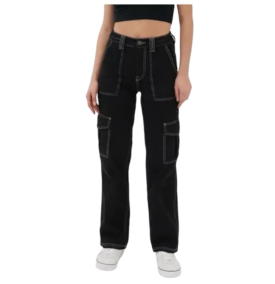 Sz 28 BDG Jeans Women’s Black Cargo Relaxed Skate
