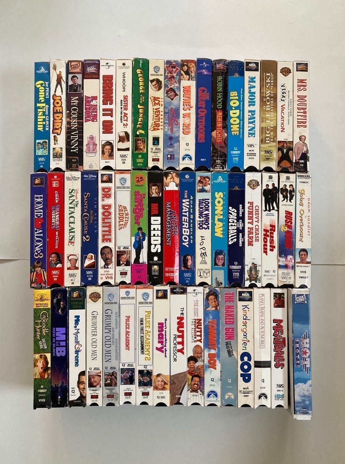 VHS Comedy Movie Bundle Lot 50 Classic Funny Movies Total 2000s 90s 80s Y2K