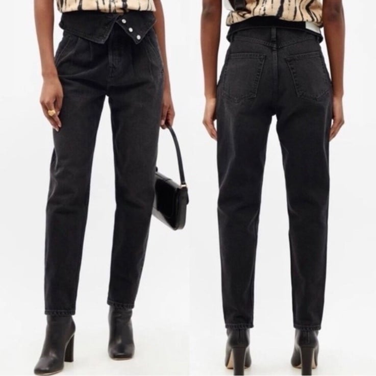 RE/DONE REDONE Originals 80s 80's Fold Over Jeans in Vintage Noir Black 27 NWT