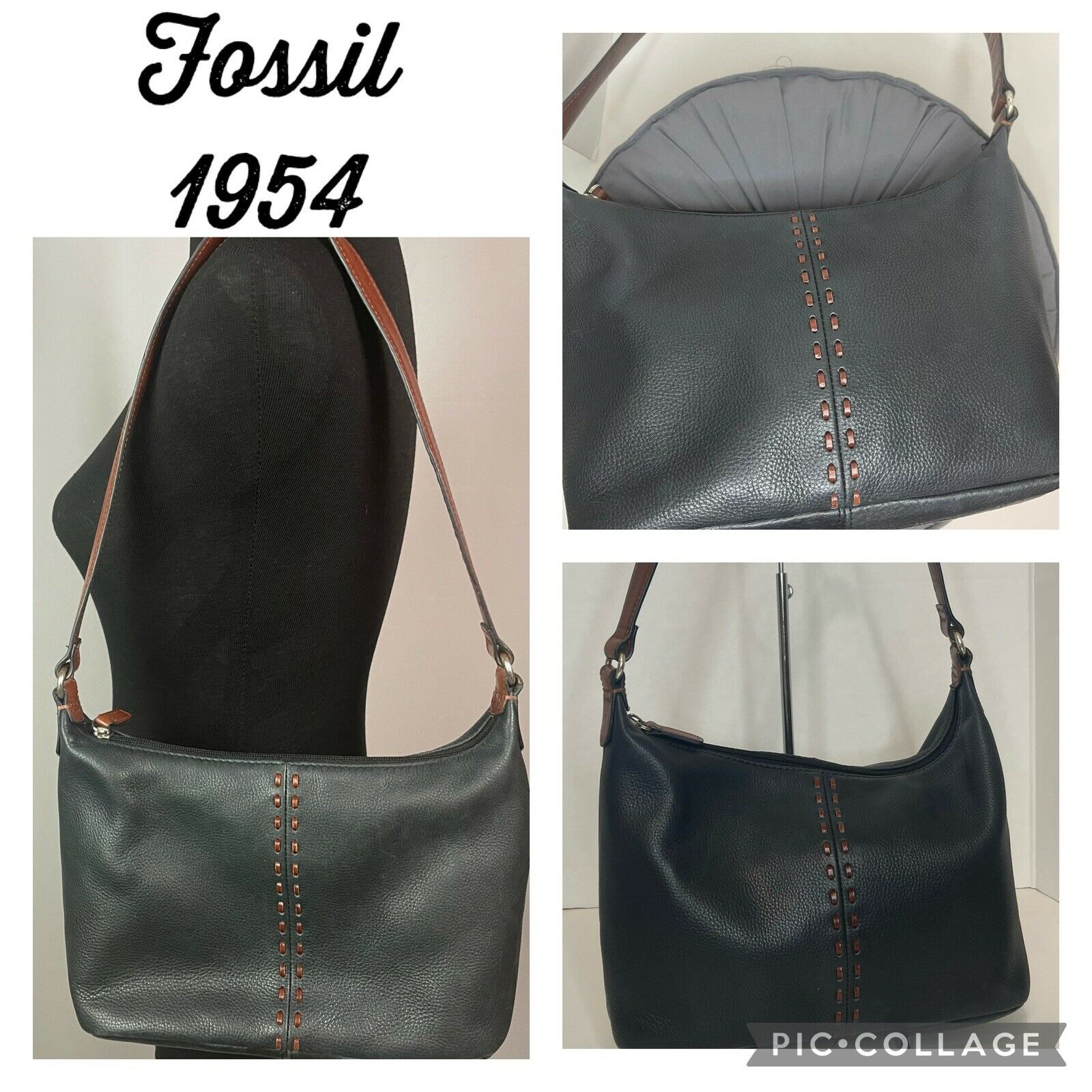 Fossil Purse Ivory Cream Leather Y2K Shoulder Hand Bag YKK